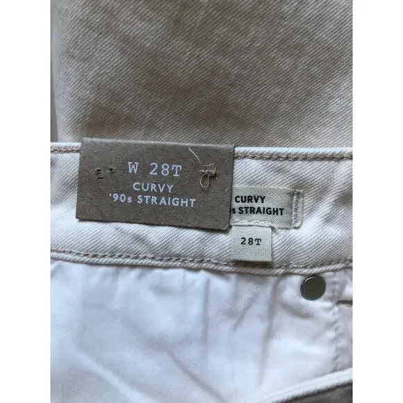 New Madewell The Curvy '90s Straight Jean Ivory Size W28 Tall - Picture 7 of 16